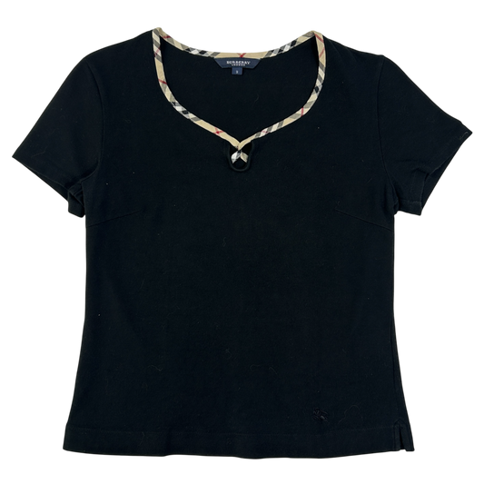 Burberry Nova Pattern Trim Babytee - Size M