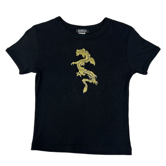 Black Gold Dragon Babytee - Size S