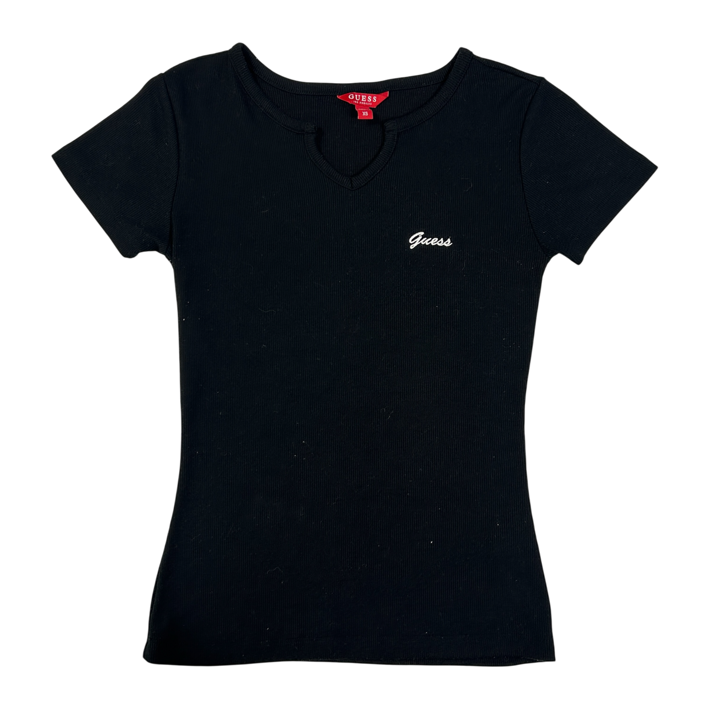 Guess Ribbed V Neck Top - Size S