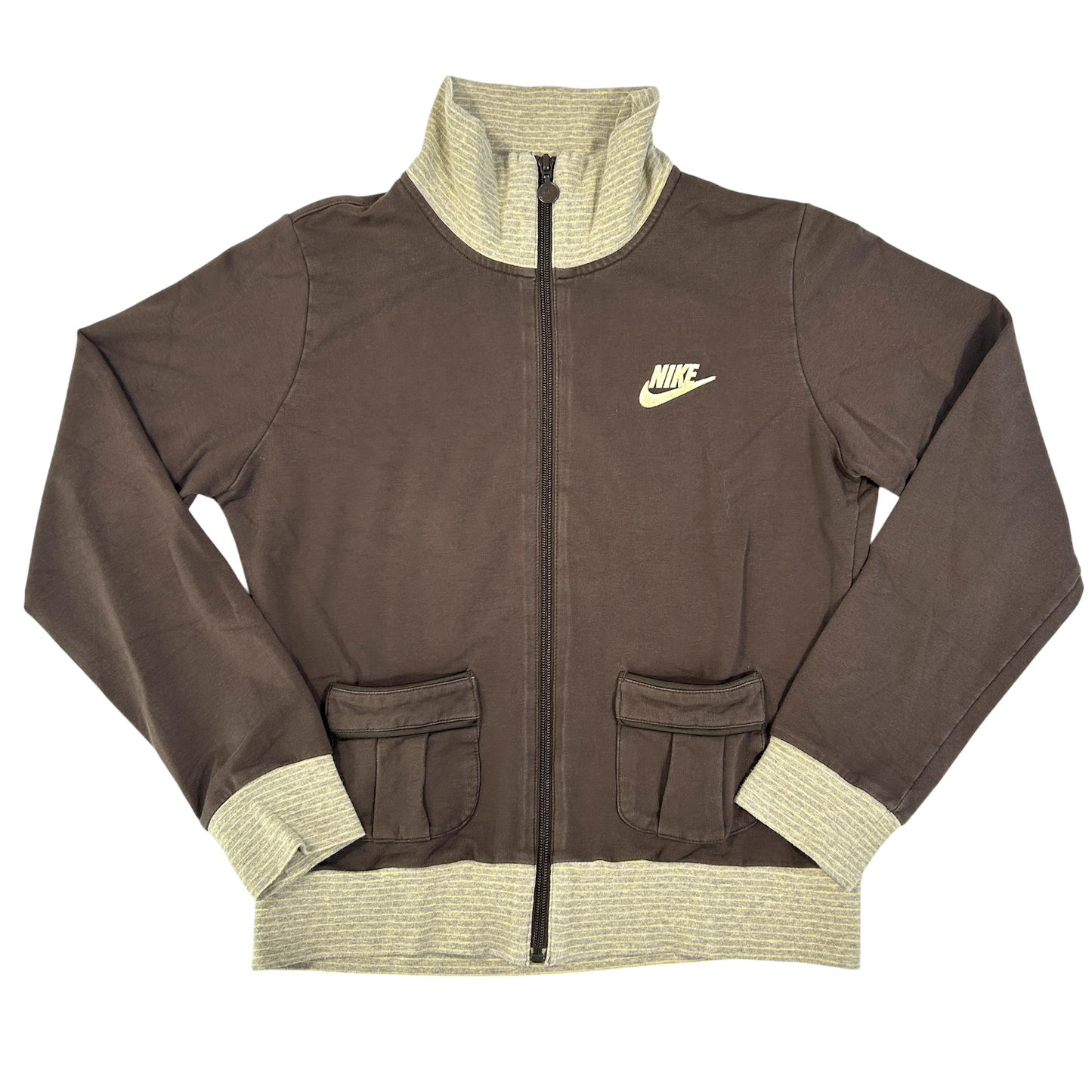Brown Nike Zip Up Jacket - Size S