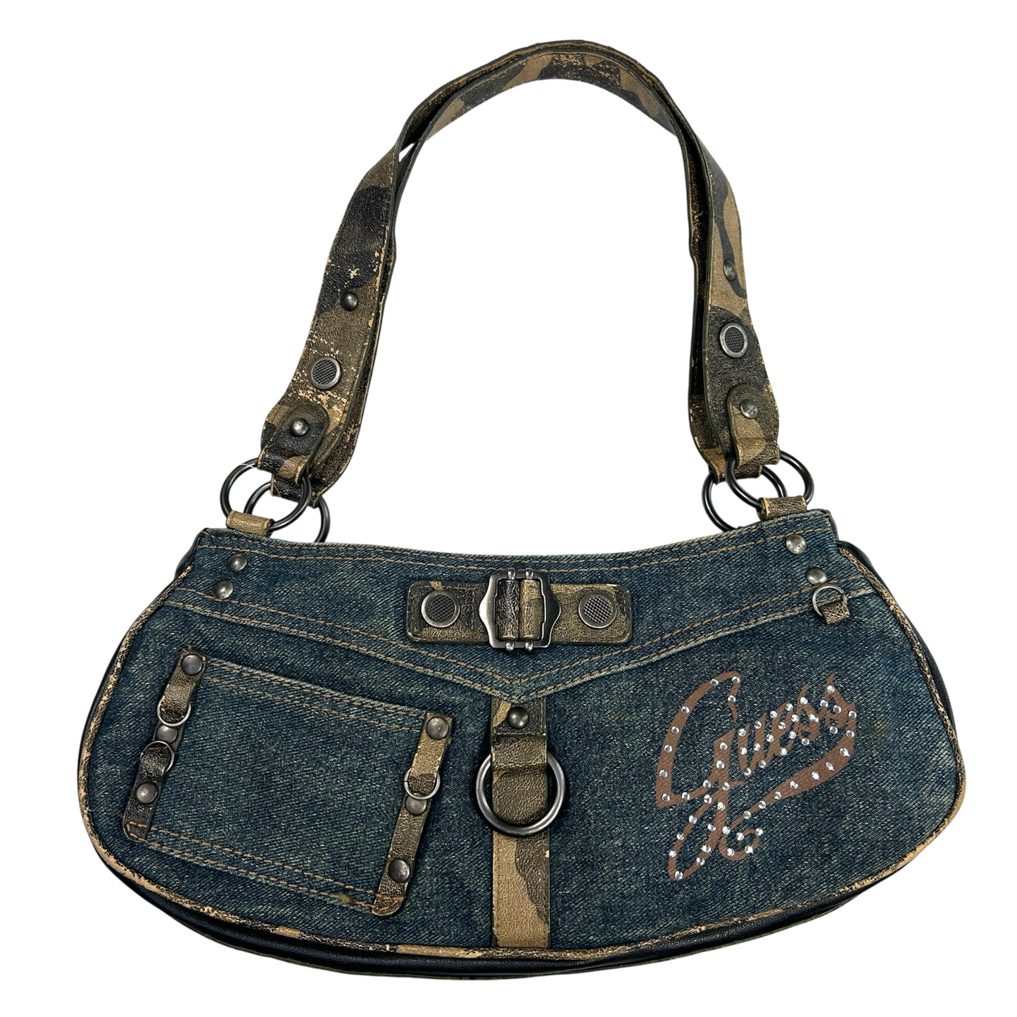 RARE Guess Camo Denim Shoulder Bag
