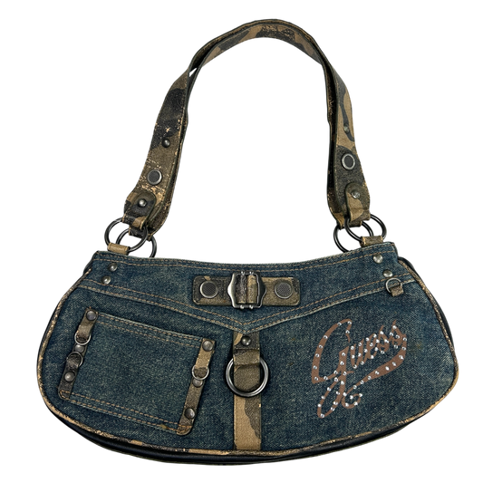 RARE Guess Camo Denim Shoulder Bag