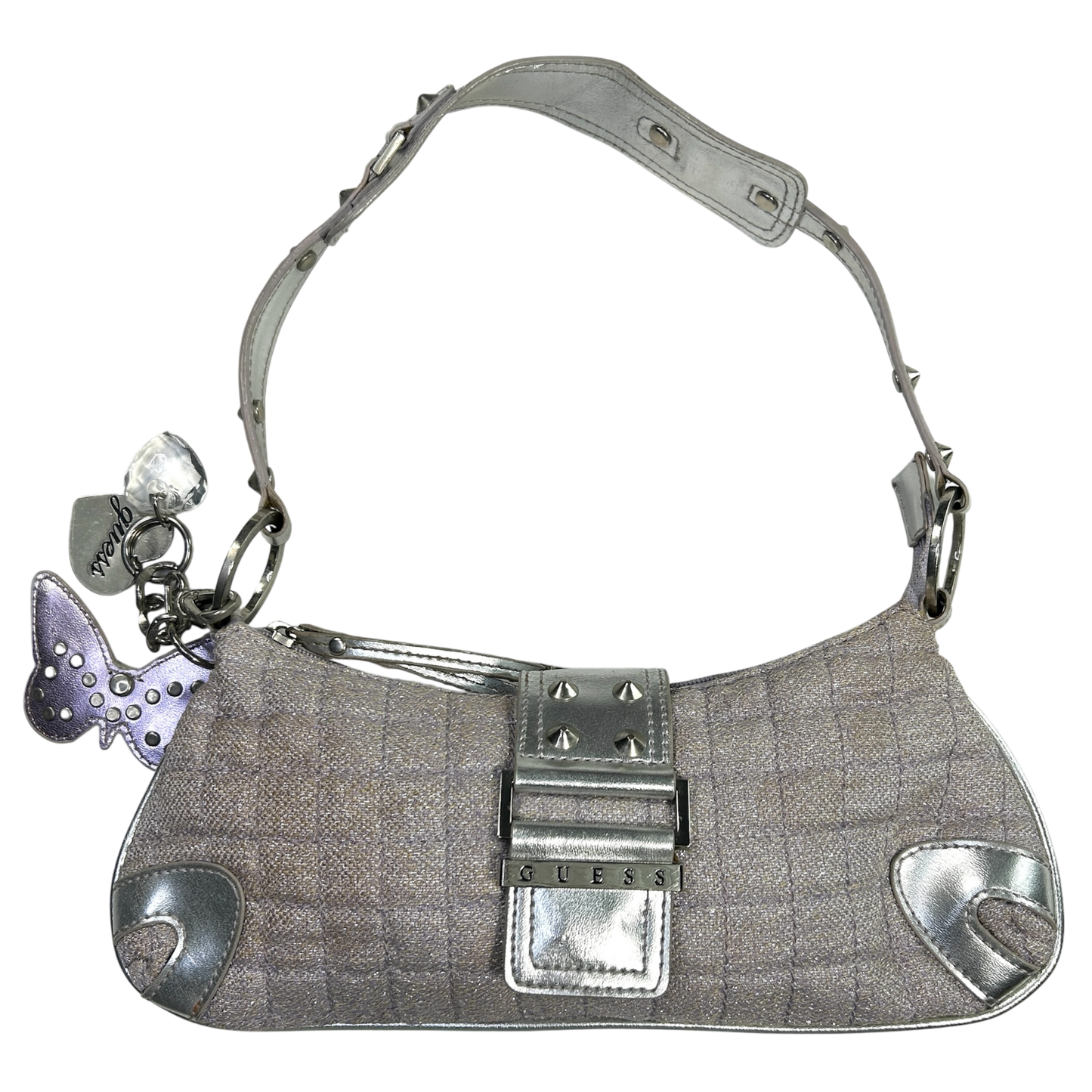 RARE Guess Purple Tweed Butterfly Shoulder Bag
