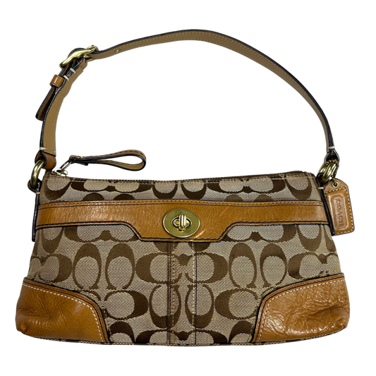 Coach Brown Baguette Turn lock Shoulder Bag
