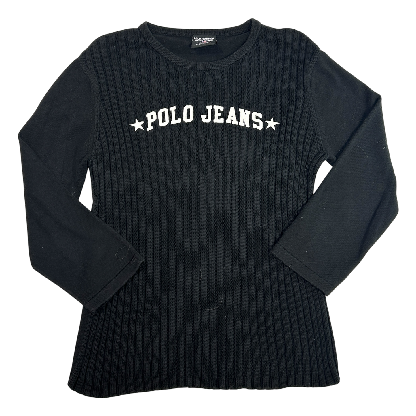 Black Polo Jeans 3/4 Sleeve Sweater - Size M/L