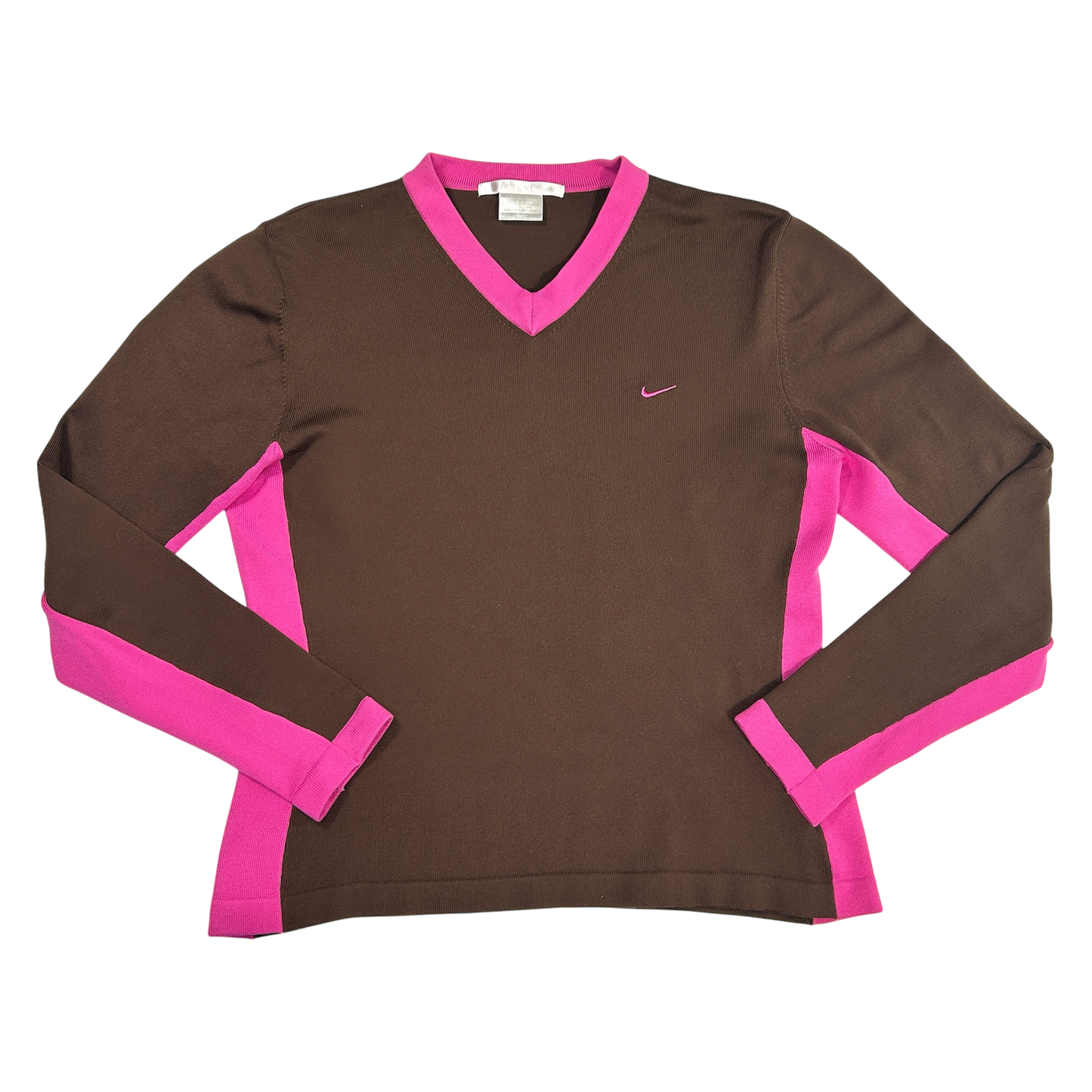 Brown & Pink Nike Long Sleeve Top - Size S/M