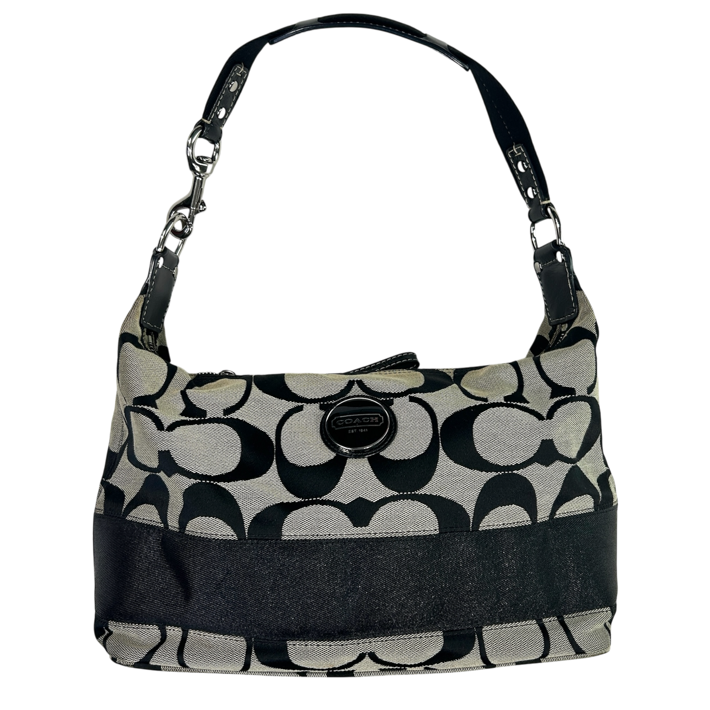 Coach Signature Stripe Hobo Shoulder Bag