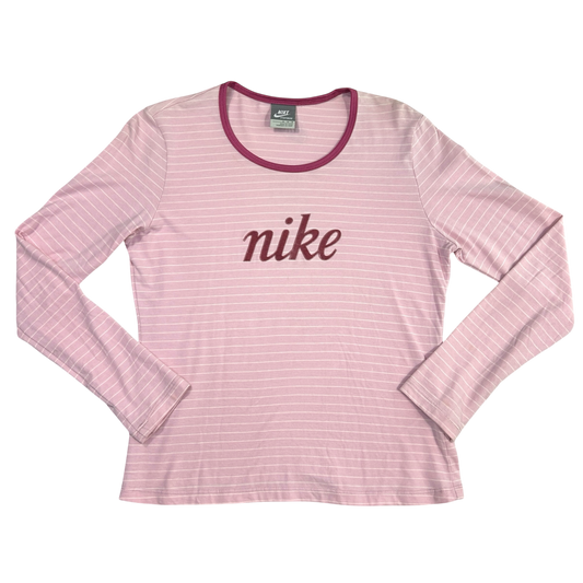 Pink Striped Nike Long Sleeve - Size M