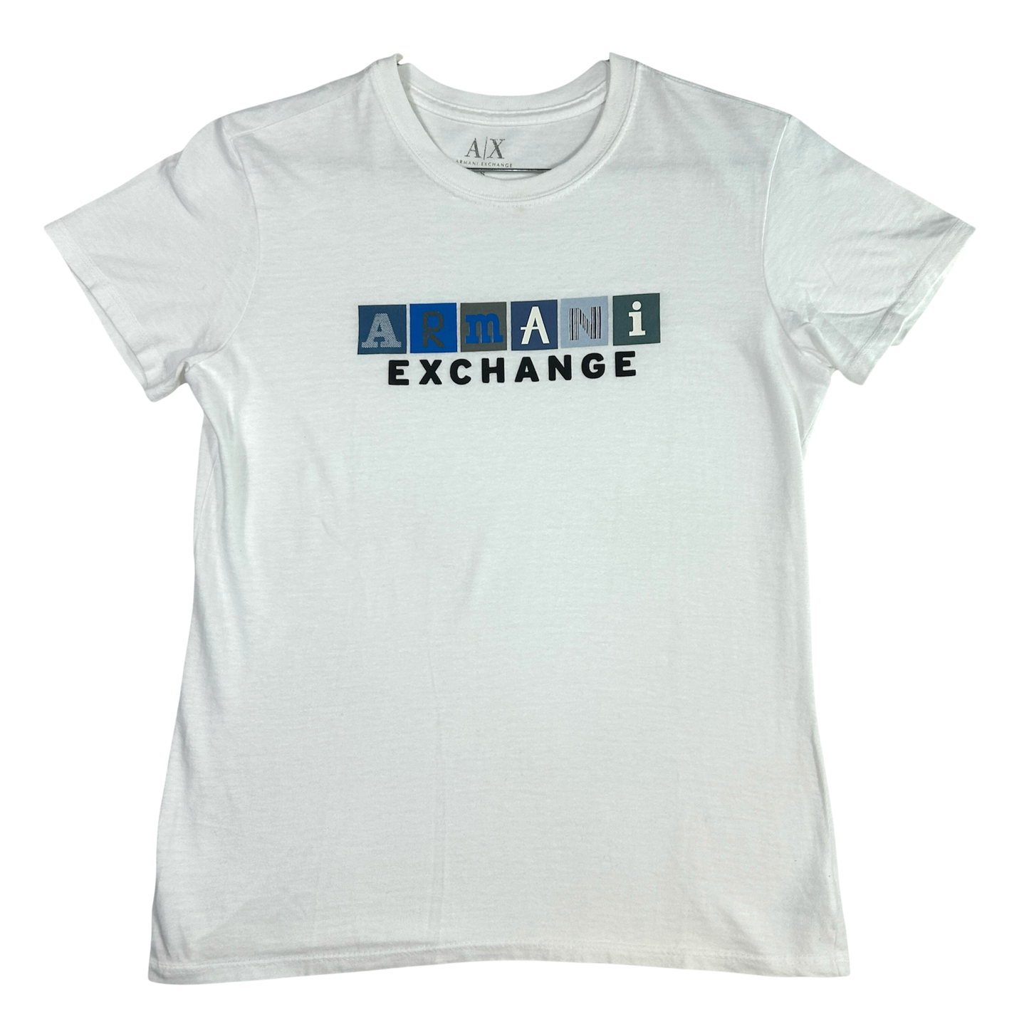 White Armani Exchange Logo Babytee - Size M