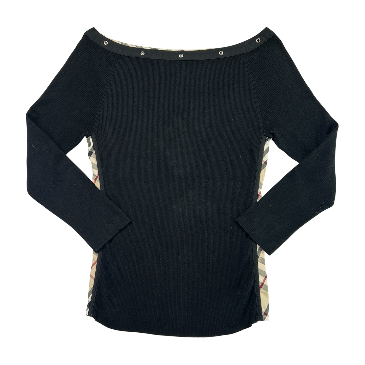Vintage Burberry Grommet Off The Shoulder Long Sleeve - Size S