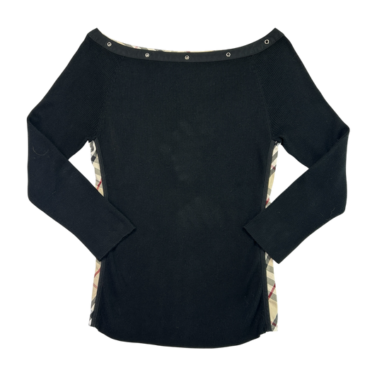 Vintage Burberry Grommet Off The Shoulder Long Sleeve - Size S