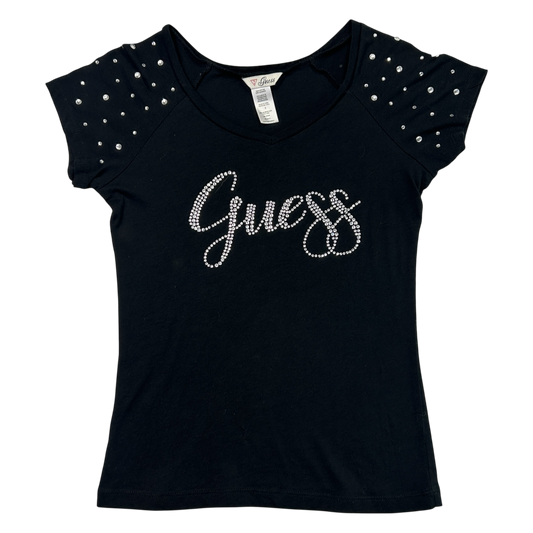 Vintage Rhinestone Baby Tee - Size XS