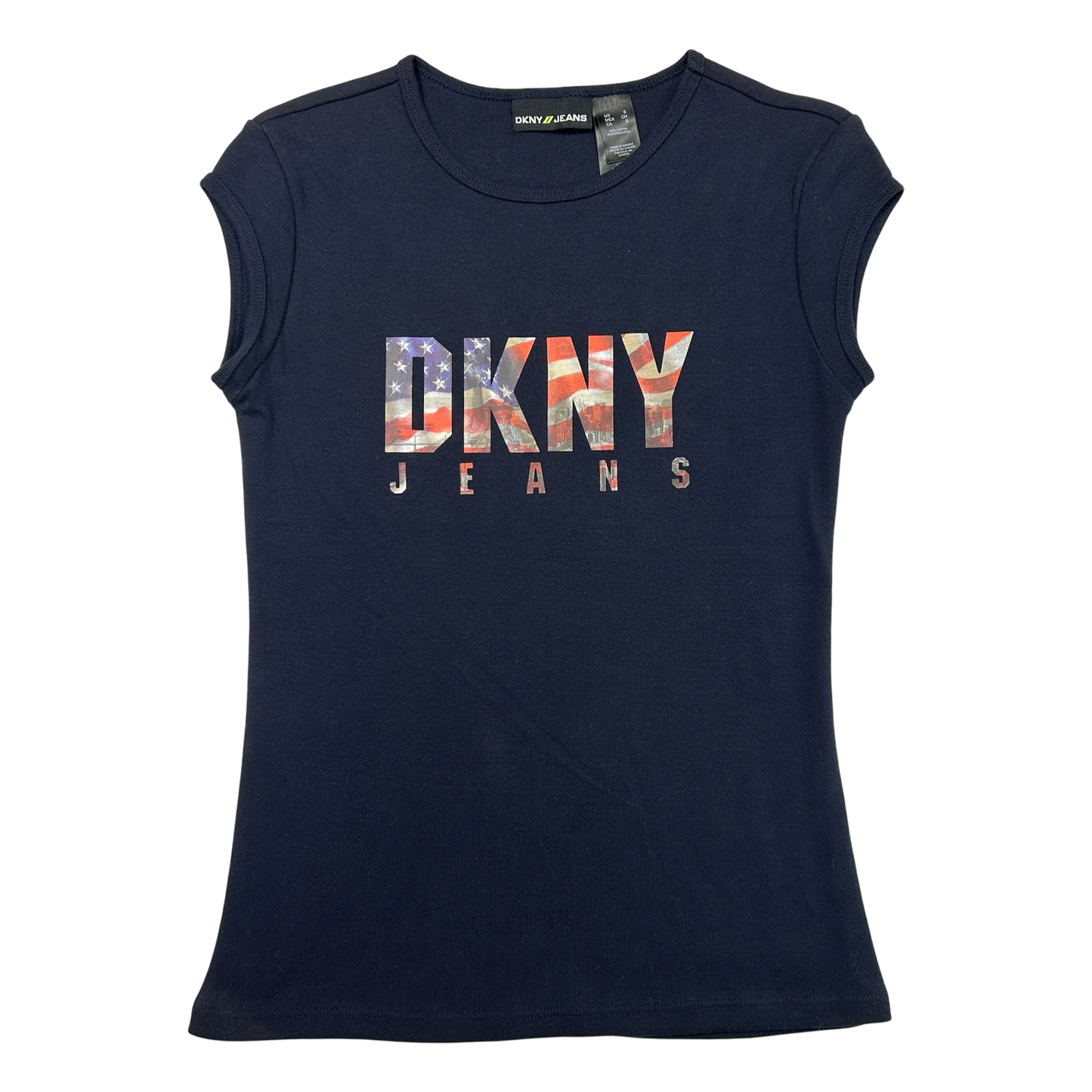 Vintage DKNY Jeans American Flag Babytee - Size S/M