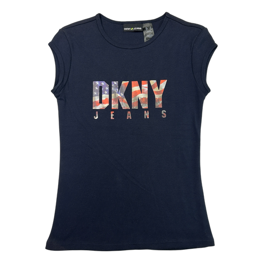 Vintage DKNY Jeans American Flag Babytee - Size S/M