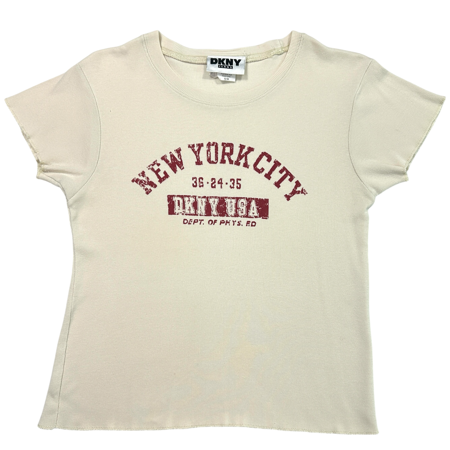 Vintage DKNY Cream Baby Tee - Size S/M