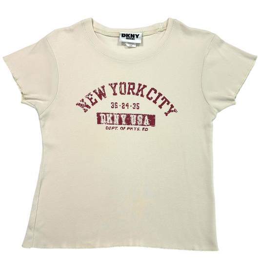 Vintage DKNY Cream Baby Tee - Size S/M