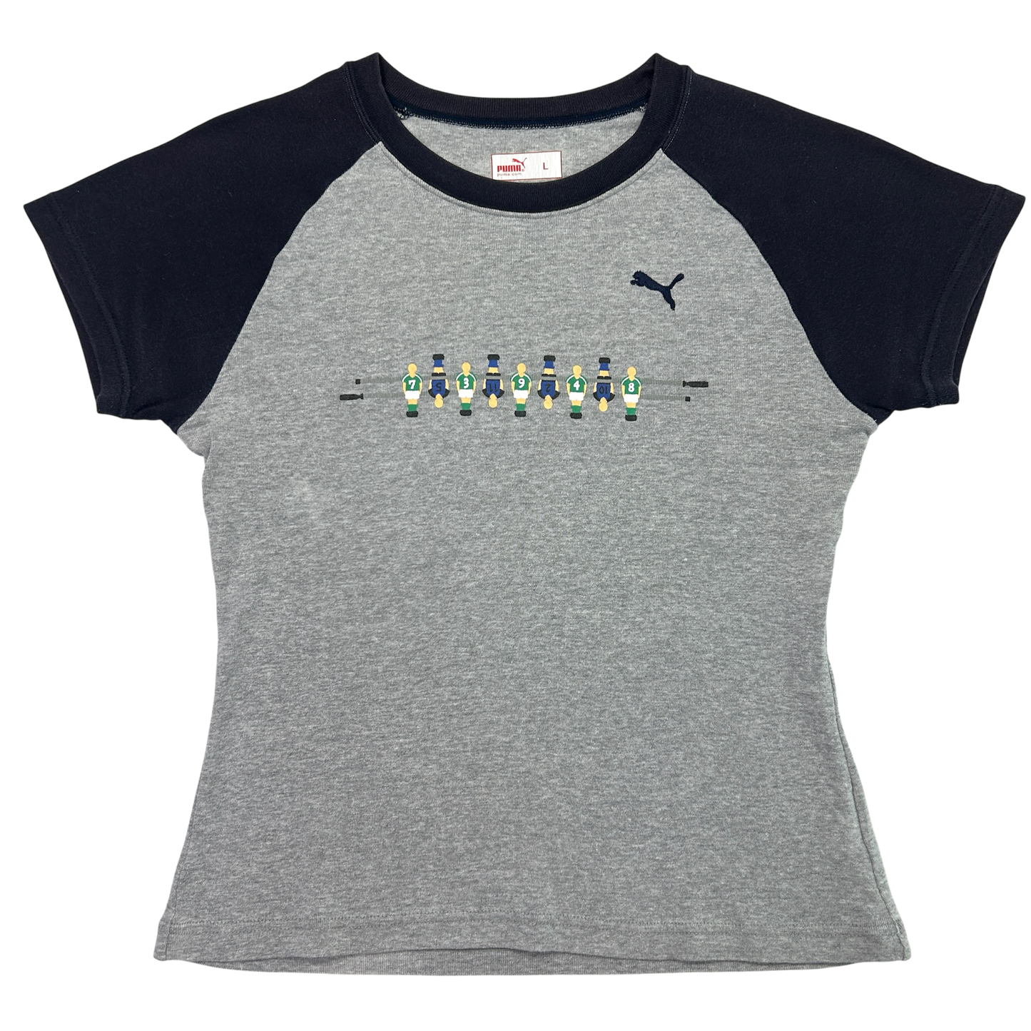 Vintage Puma Two-Tone Footballer Baby Tee - Size M