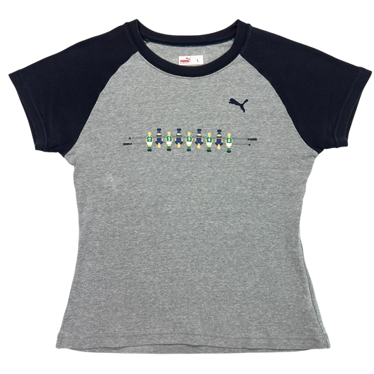 Vintage Puma Two-Tone Footballer Baby Tee - Size M