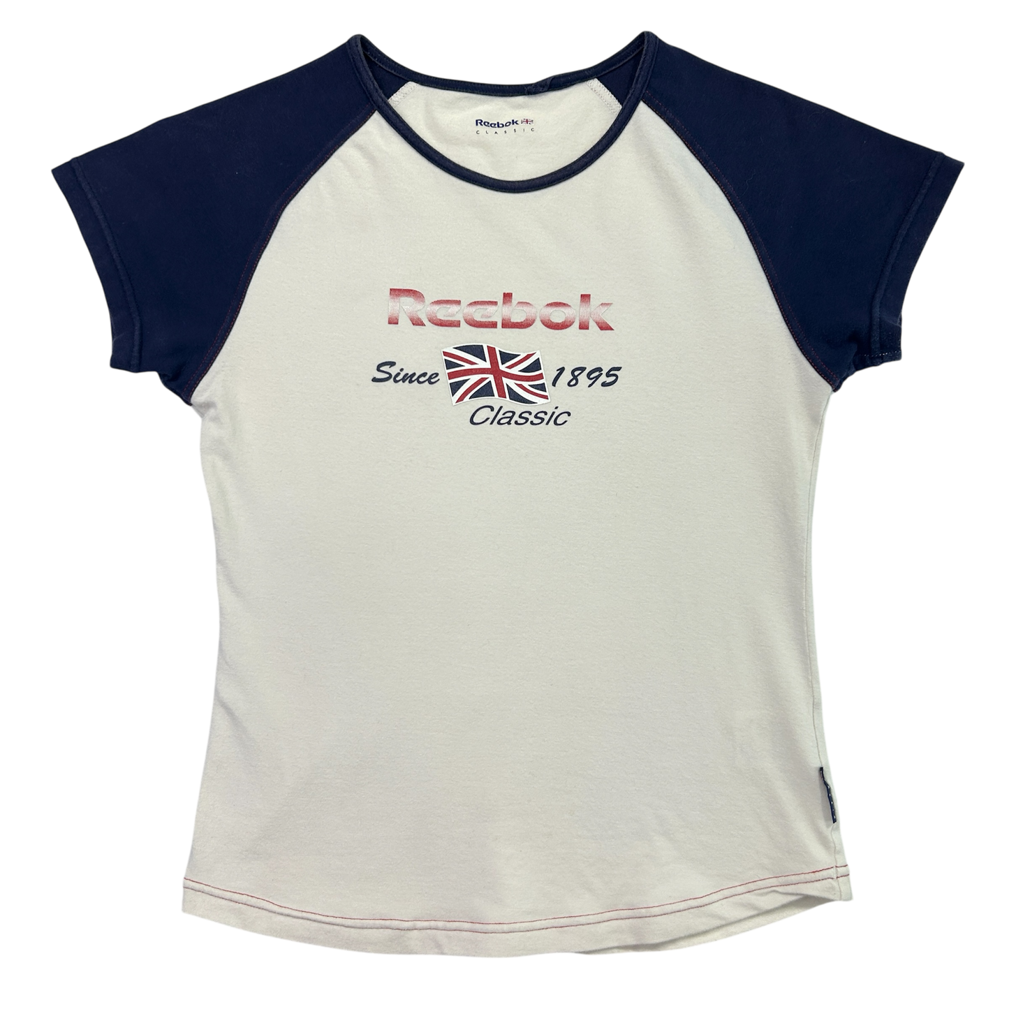 Vintage Reebok Flag Two Tone Baby Tee - Size S/M