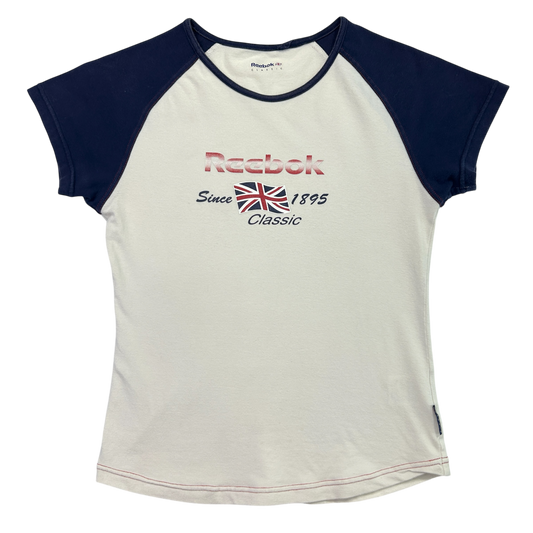 Vintage Reebok Flag Two Tone Baby Tee - Size S/M