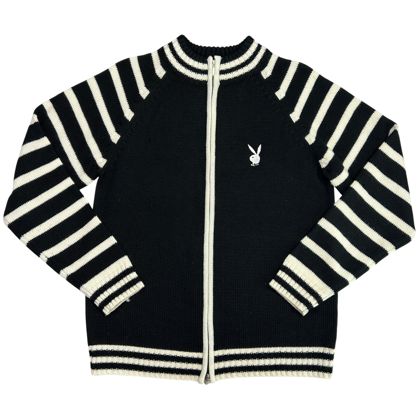 Vintage Playboy Striped Double Zip Jacket - Size M/L