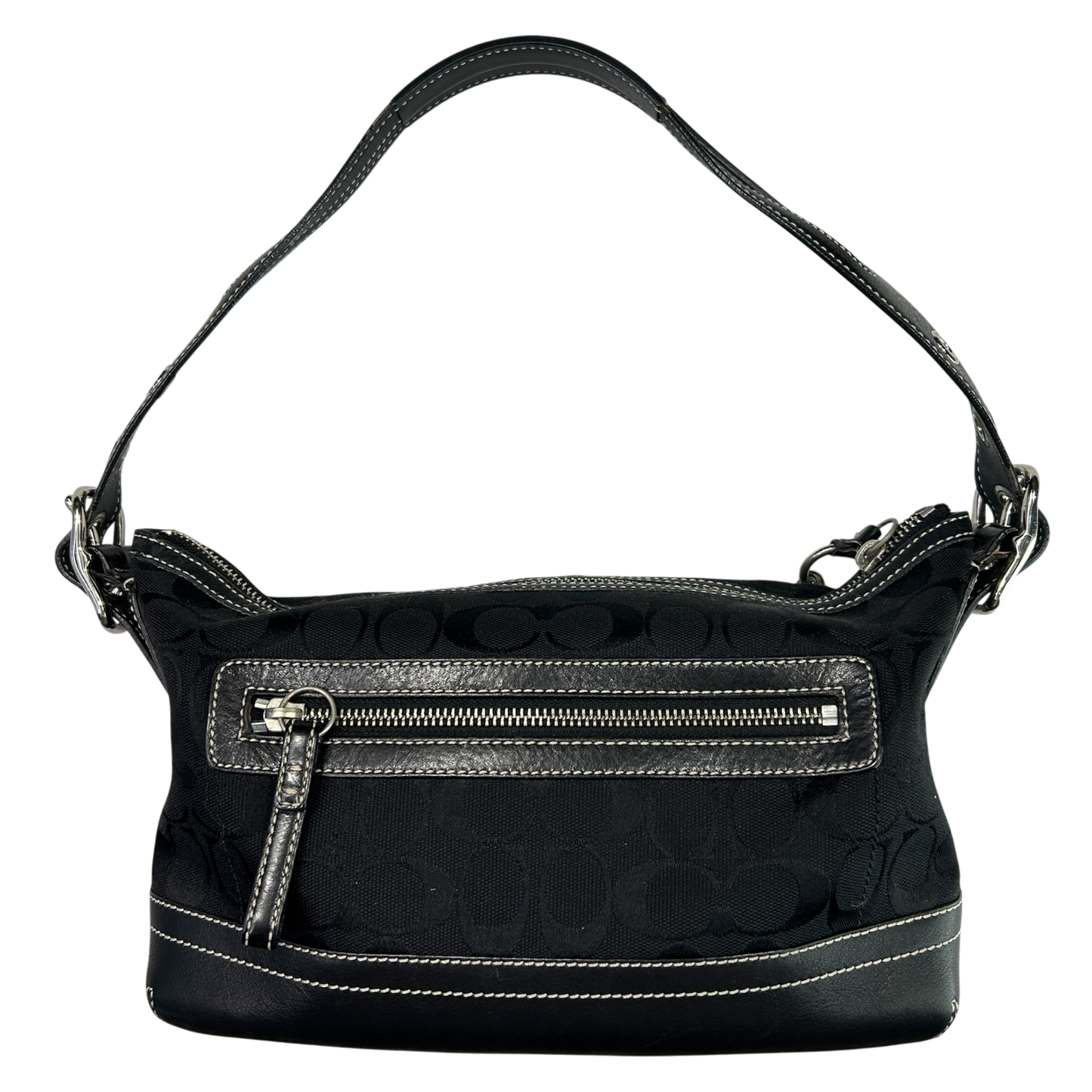 Vintage Signature Coach Leather Shoulder Bag
