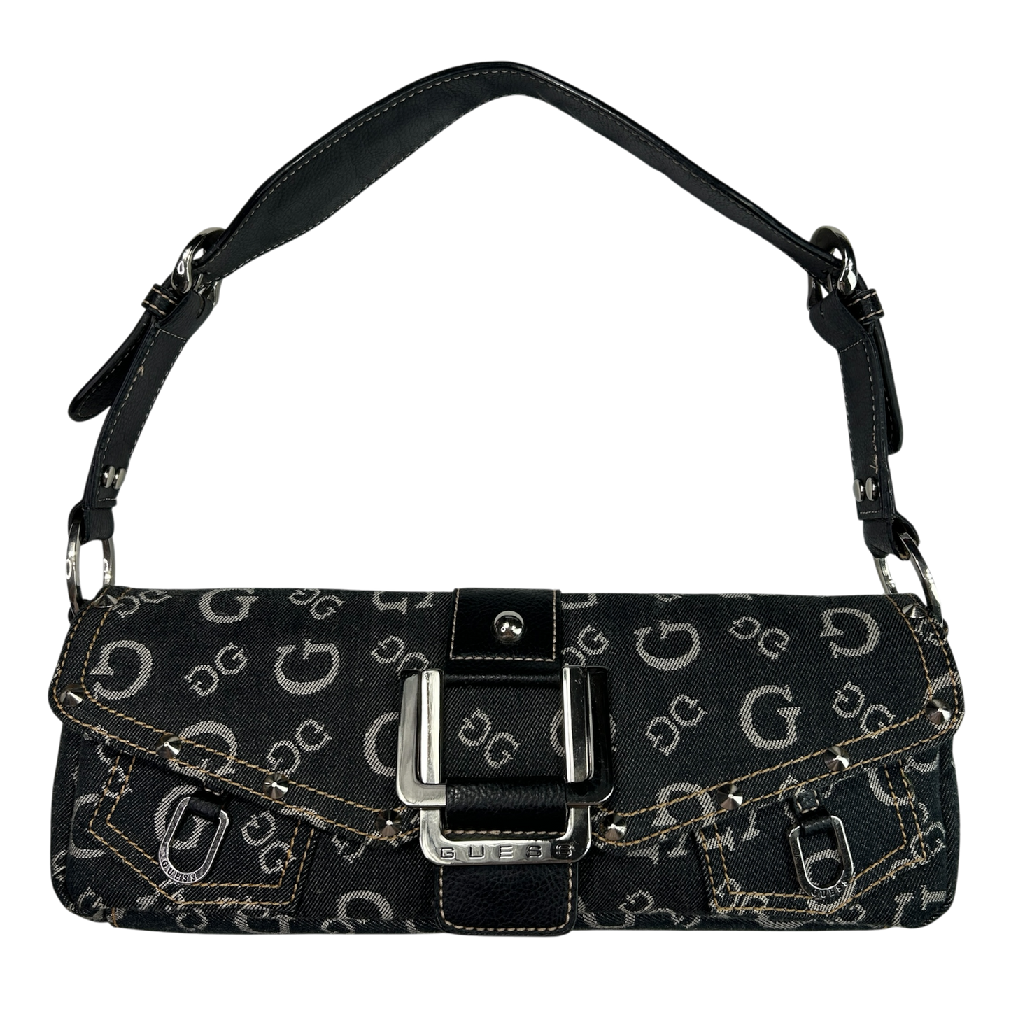 RARE Vintage Guess Denim Baguette Shoulder Bag