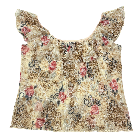 Vintage Floral New Look Off The Shoulder Top - Size M