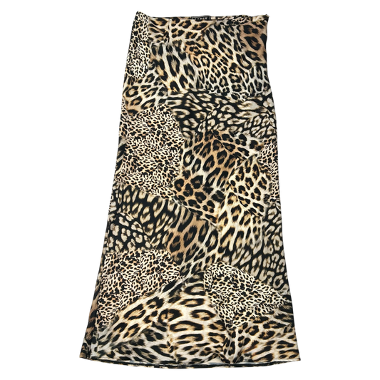 Vintage Patchwork Animal Print Midi Skirt - Size S