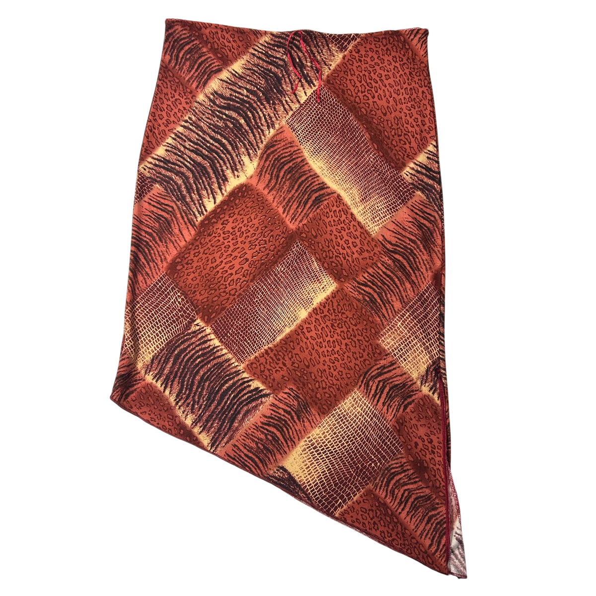 Vintage Asymmetrical Animal Print Midi Skirt - Size M/L/XL