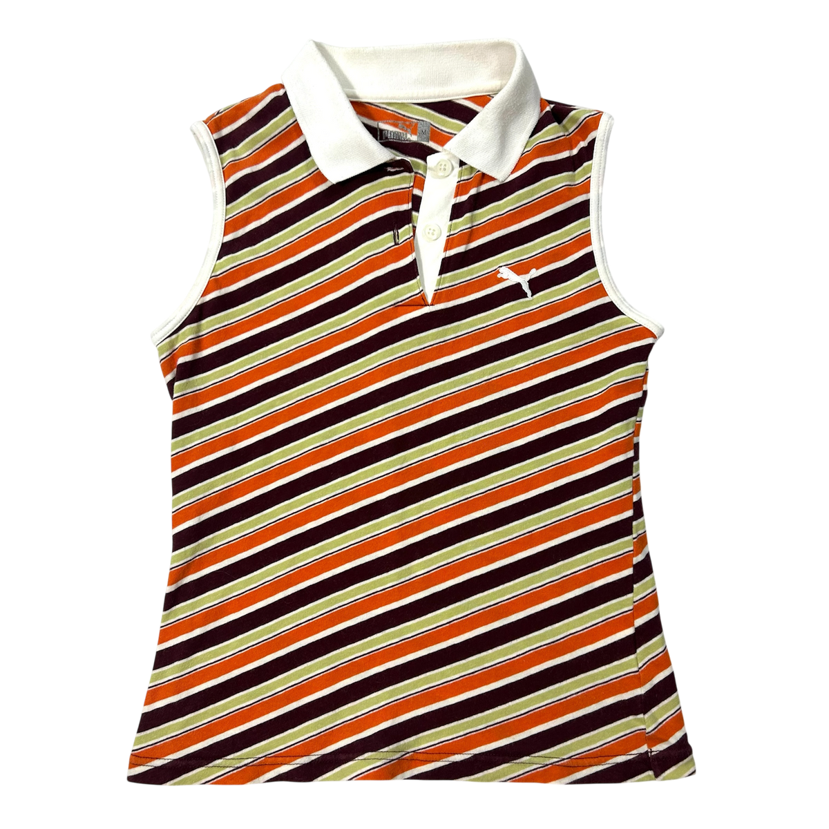 Vintage Puma Striped Collar Tank Top - Size XS