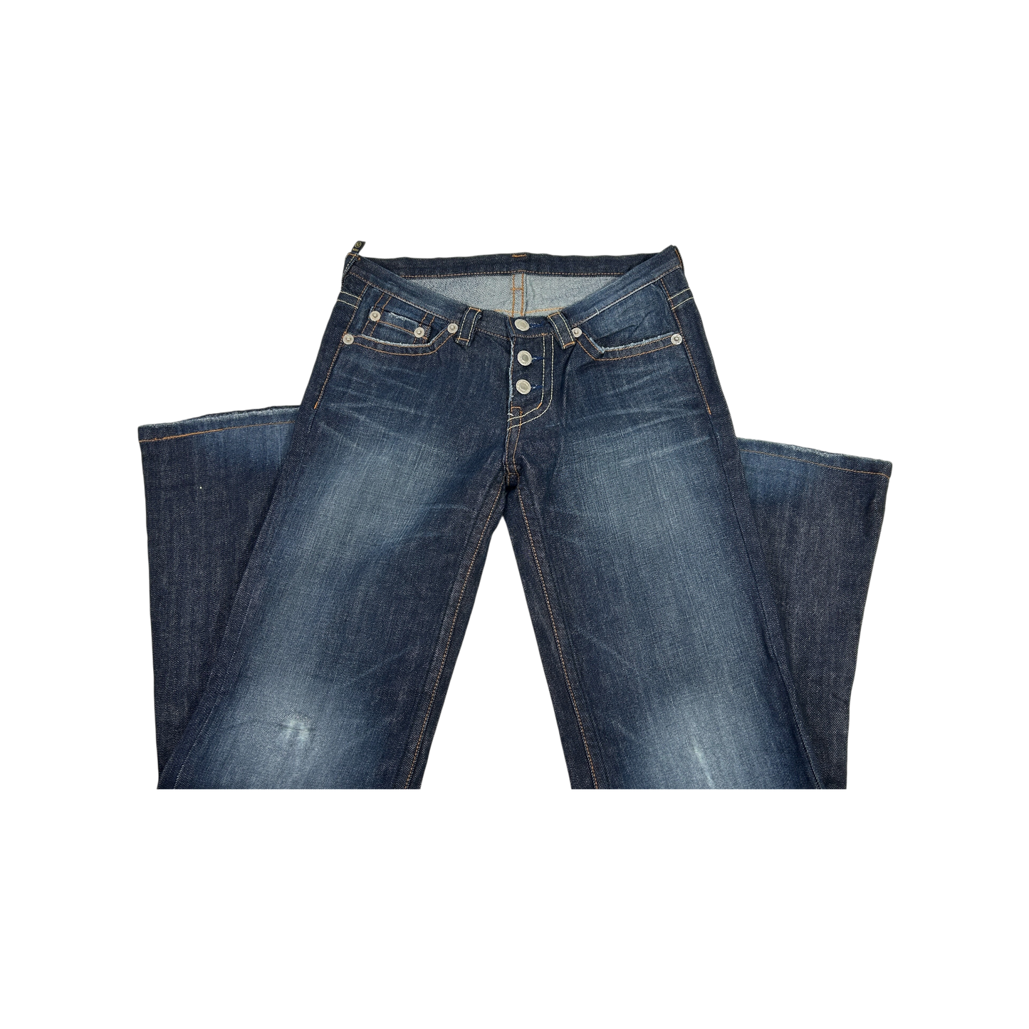 Low Rise Button Down Flared Jeans - Size XXS/XS