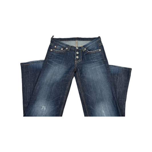 Low Rise Button Down Flared Jeans - Size XXS/XS