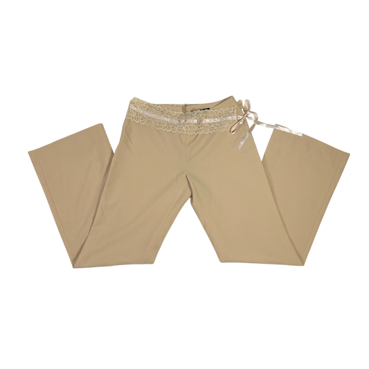 Mid Rise Lace Belt Pants - Size M