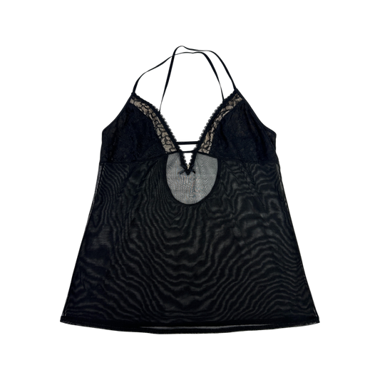 Black Mesh Panel Cami - Size S/M