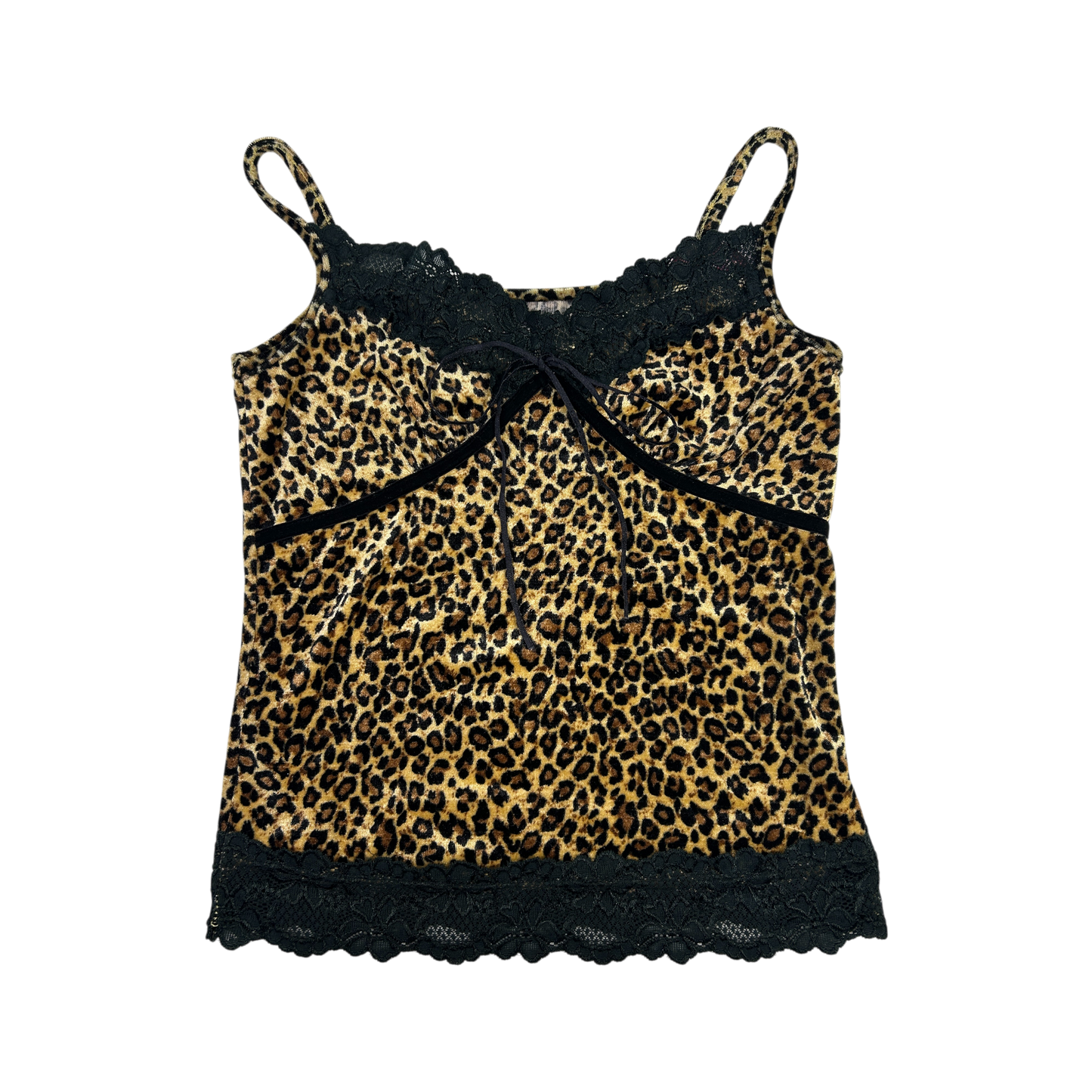 Velvet Cheetah Lace Cami - Size XS/S