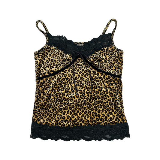 Velvet Cheetah Lace Cami - Size XS/S